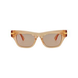 Bottega Veneta Square-Frame Recycled Acetate Sunglasses Orange Womens